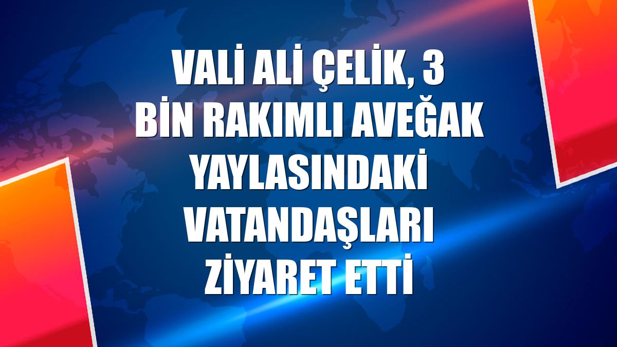 Vali Ali Çelik, 3 bin rakımlı Aveğak yaylasındaki vatandaşları ziyaret etti