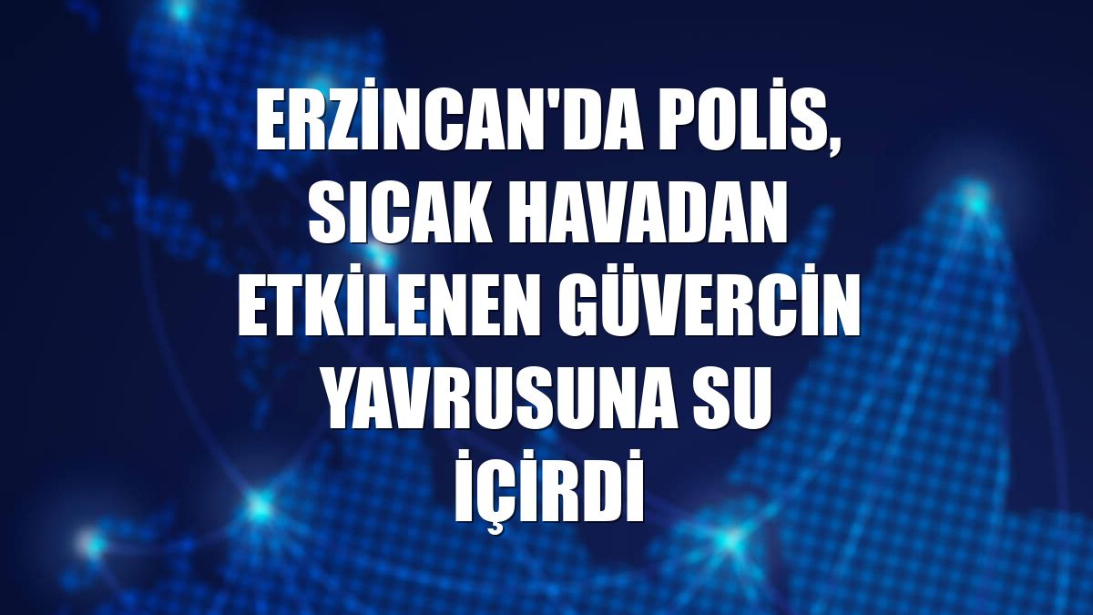 Erzincan'da polis, sıcak havadan etkilenen güvercin yavrusuna su içirdi