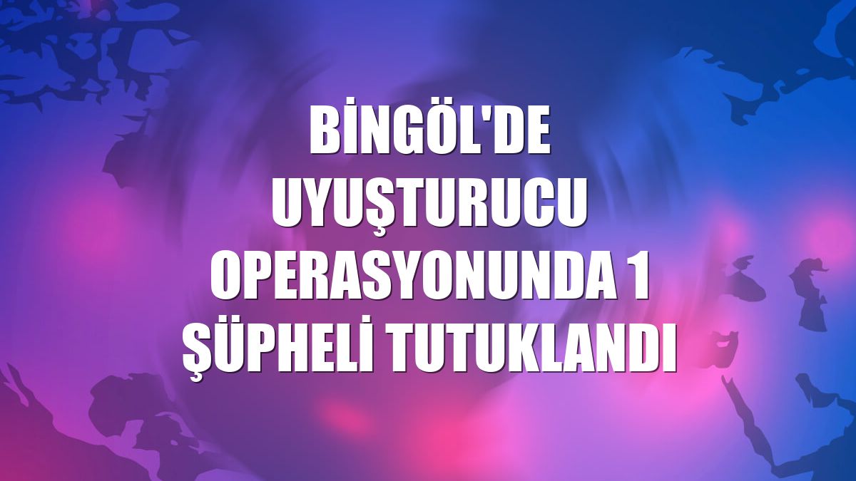 Bingöl'de uyuşturucu operasyonunda 1 şüpheli tutuklandı
