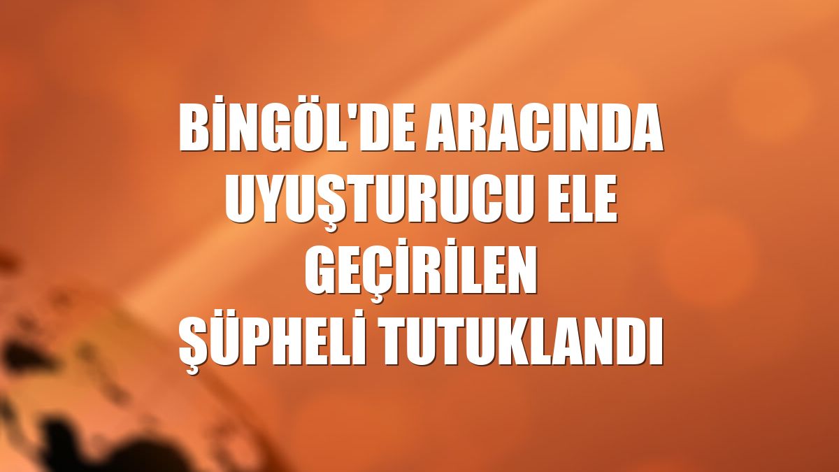 Bingöl'de aracında uyuşturucu ele geçirilen şüpheli tutuklandı