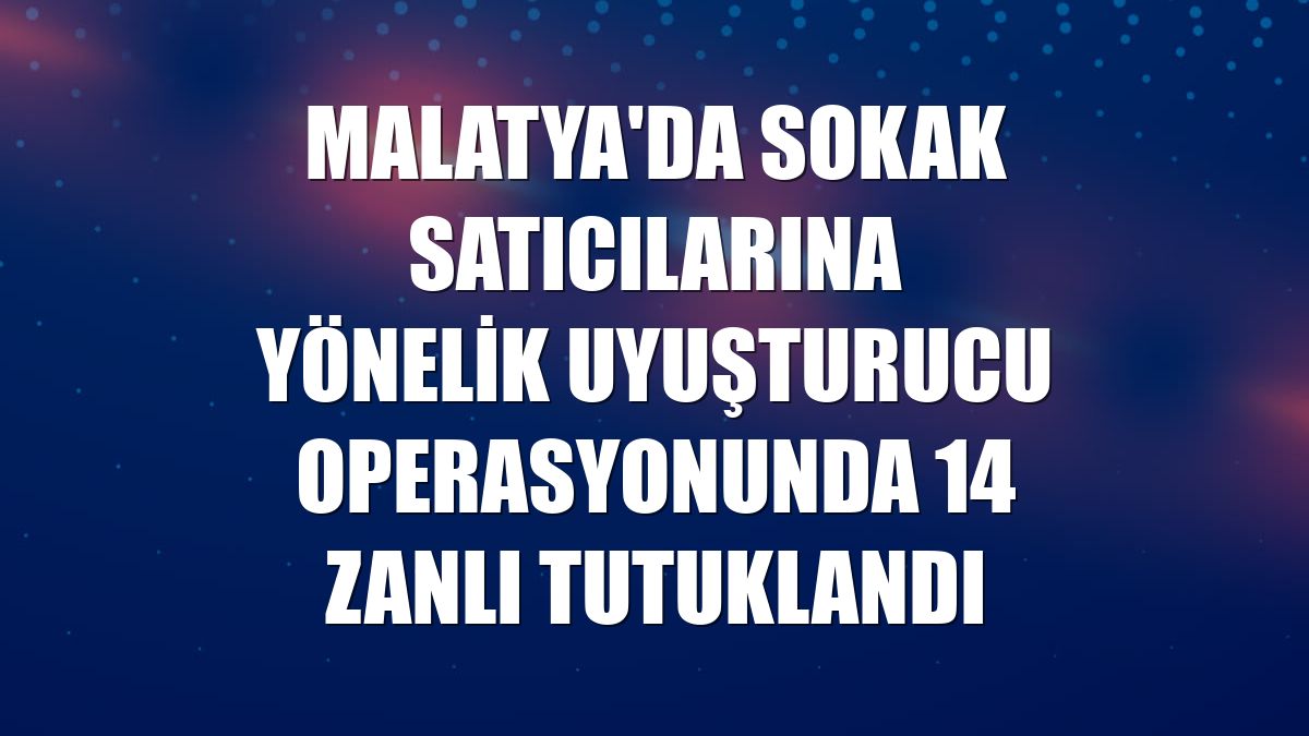 Malatya'da sokak satıcılarına yönelik uyuşturucu operasyonunda 14 zanlı tutuklandı