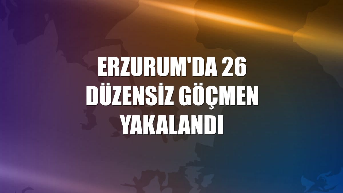 Erzurum'da 26 düzensiz göçmen yakalandı