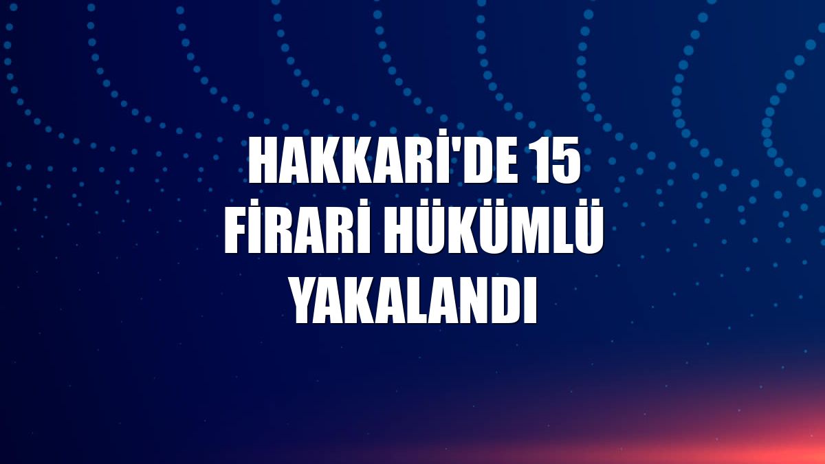 Hakkari'de 15 firari hükümlü yakalandı