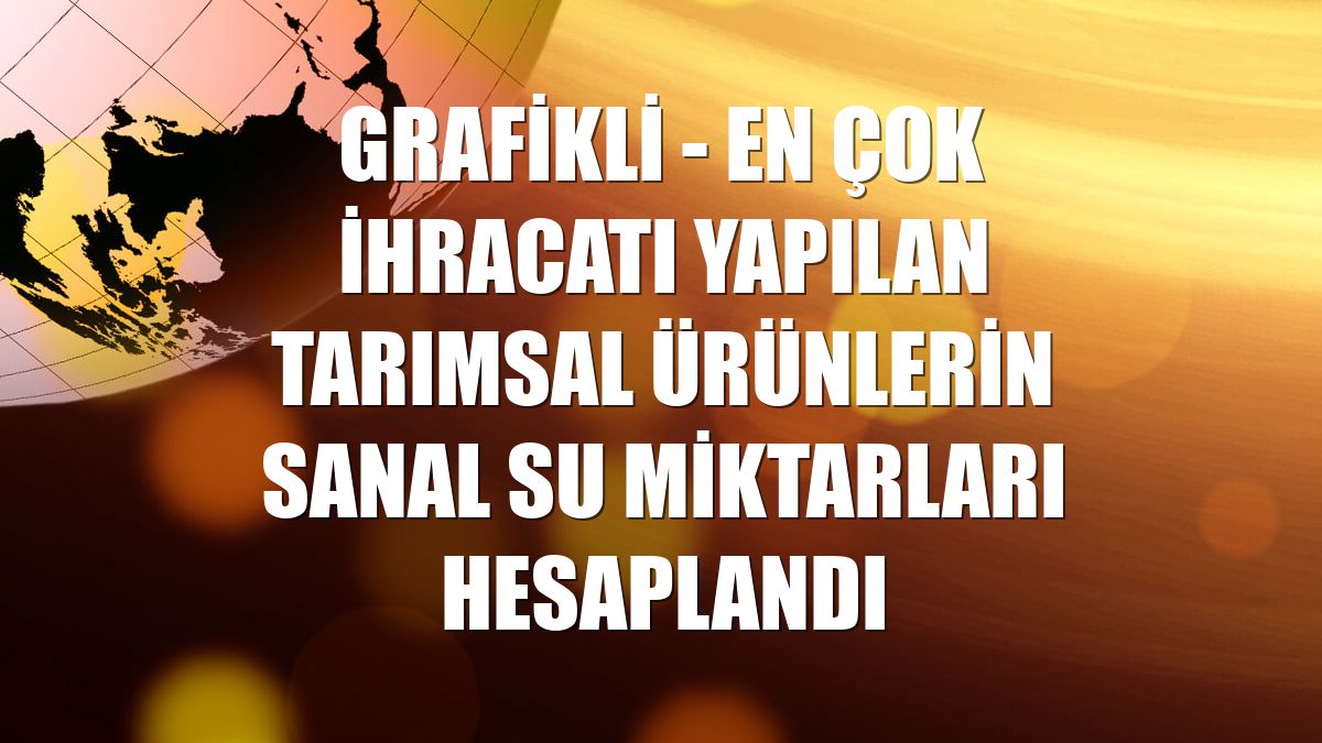 GRAFİKLİ - En çok ihracatı yapılan tarımsal ürünlerin sanal su miktarları hesaplandı