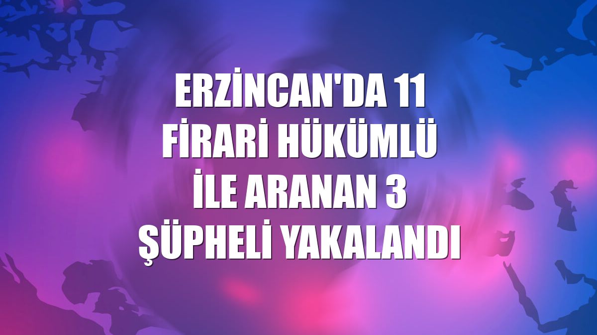 Erzincan'da 11 firari hükümlü ile aranan 3 şüpheli yakalandı