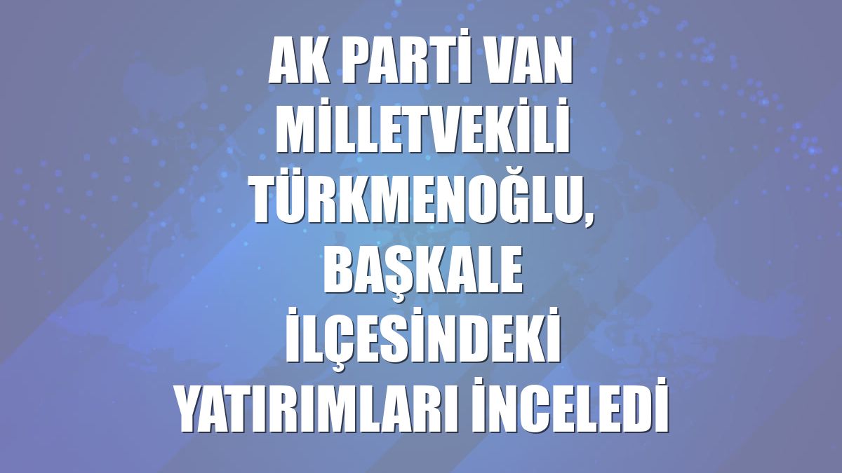 AK Parti Van Milletvekili Türkmenoğlu, Başkale ilçesindeki yatırımları inceledi