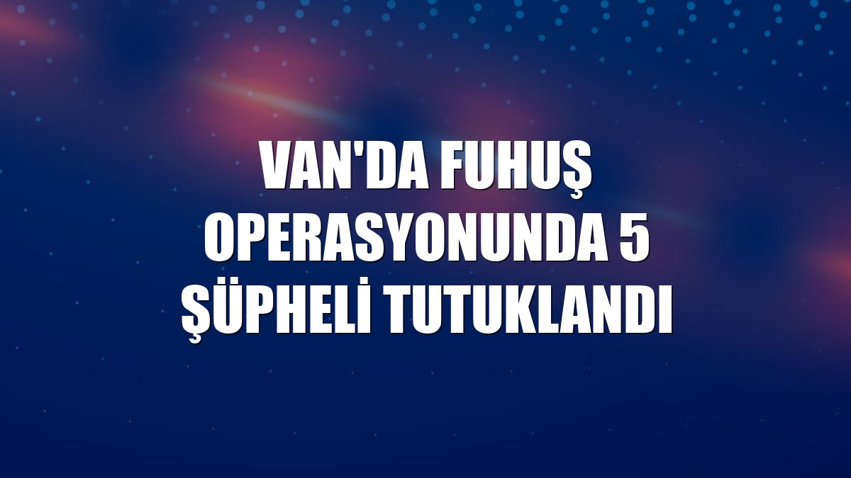 Van'da fuhuş operasyonunda 5 şüpheli tutuklandı