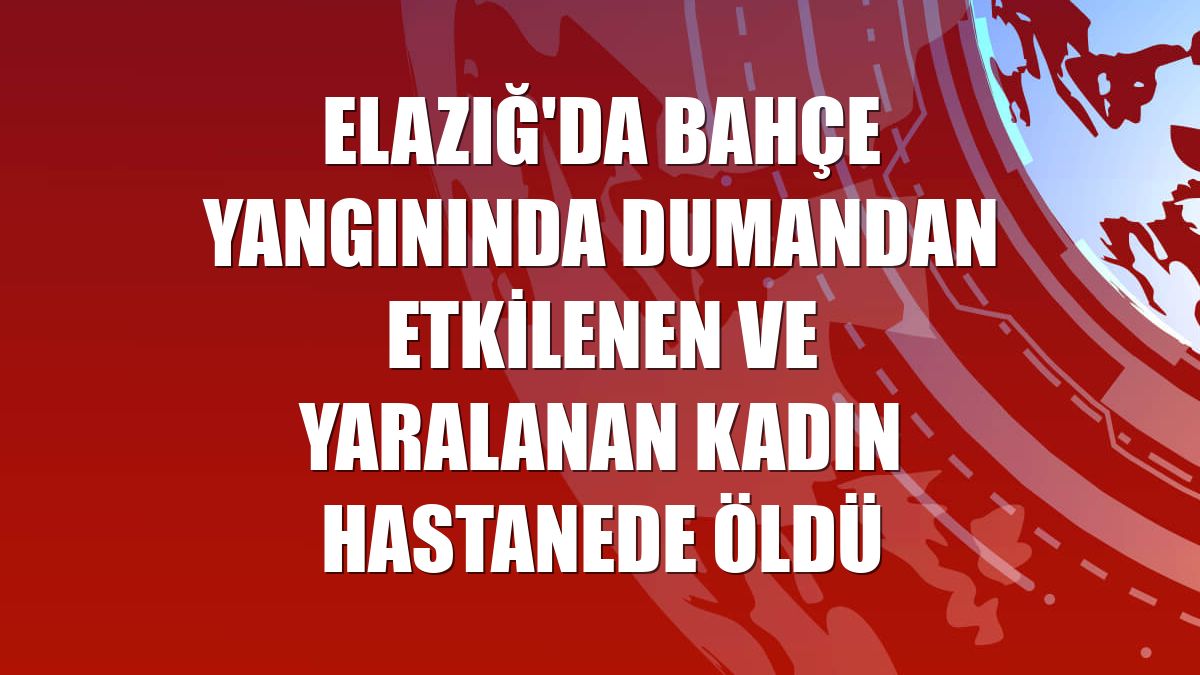 Elazığ'da bahçe yangınında dumandan etkilenen ve yaralanan kadın hastanede öldü