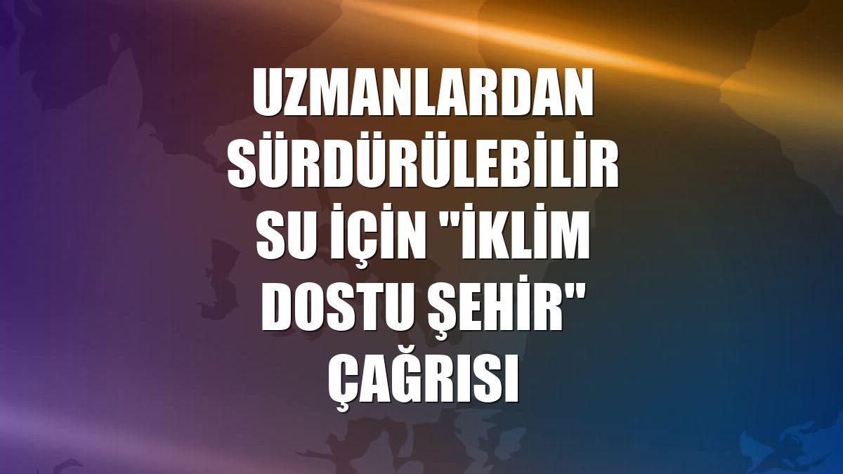 Uzmanlardan sürdürülebilir su için "iklim dostu şehir" çağrısı