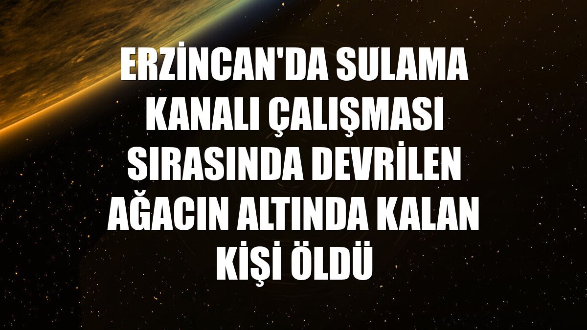 Erzincan'da sulama kanalı çalışması sırasında devrilen ağacın altında kalan kişi öldü