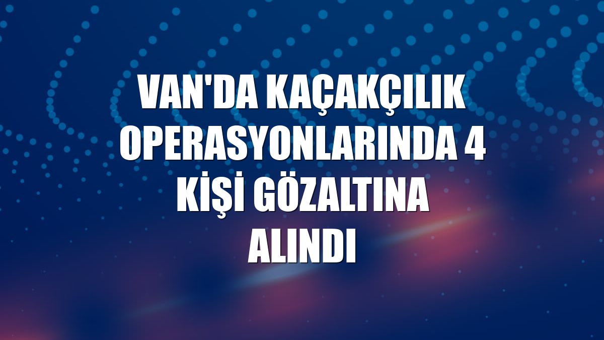 Van'da kaçakçılık operasyonlarında 4 kişi gözaltına alındı