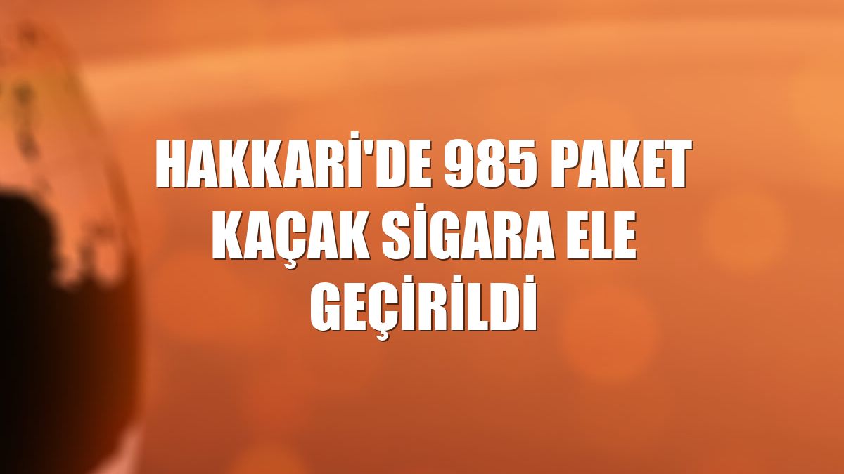 Hakkari'de 985 paket kaçak sigara ele geçirildi