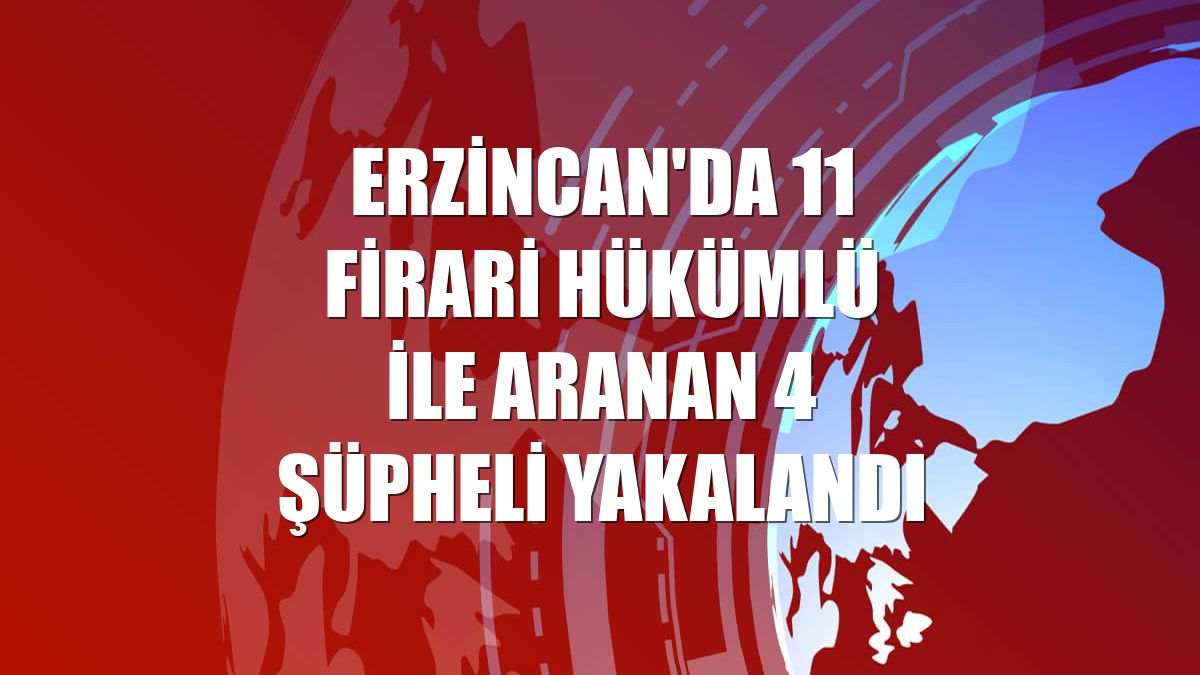 Erzincan'da 11 firari hükümlü ile aranan 4 şüpheli yakalandı