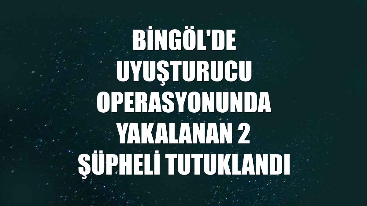 Bingöl'de uyuşturucu operasyonunda yakalanan 2 şüpheli tutuklandı
