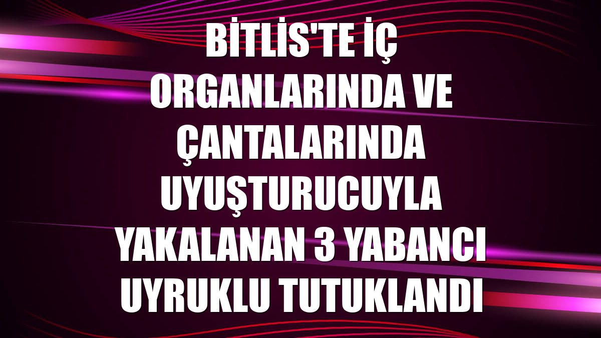 Bitlis'te iç organlarında ve çantalarında uyuşturucuyla yakalanan 3 yabancı uyruklu tutuklandı