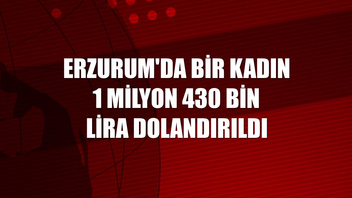 Erzurum'da bir kadın 1 milyon 430 bin lira dolandırıldı