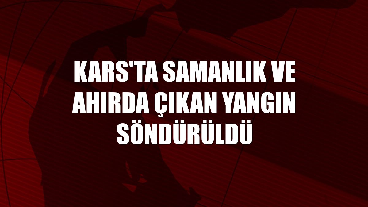 Kars'ta samanlık ve ahırda çıkan yangın söndürüldü