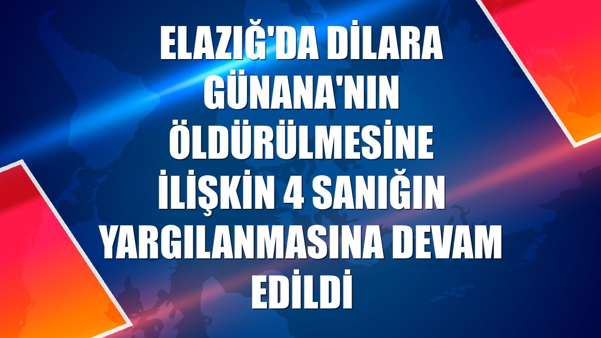 Elazığ'da Dilara Günana'nın öldürülmesine ilişkin 4 sanığın yargılanmasına devam edildi