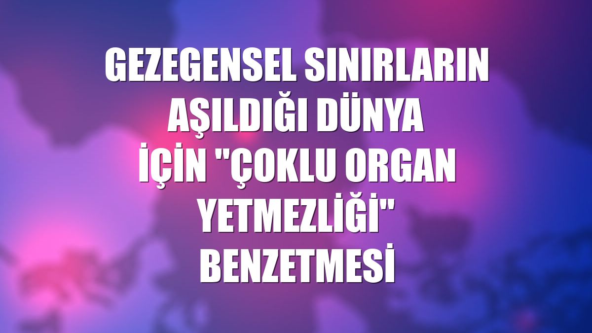 Gezegensel sınırların aşıldığı dünya için "çoklu organ yetmezliği" benzetmesi