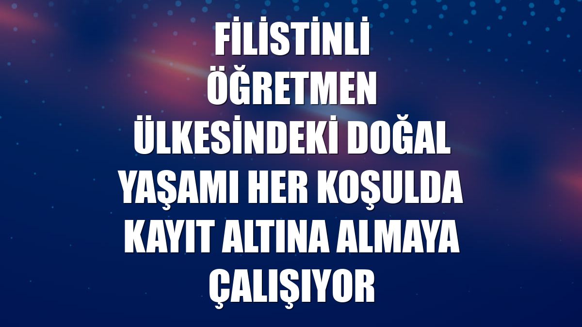 Filistinli öğretmen ülkesindeki doğal yaşamı her koşulda kayıt altına almaya çalışıyor