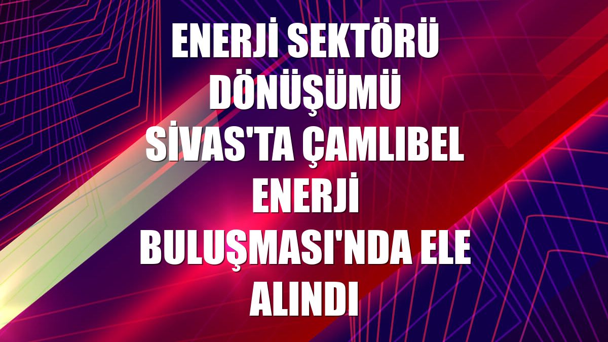 Enerji sektörü dönüşümü Sivas'ta Çamlıbel Enerji Buluşması'nda ele alındı