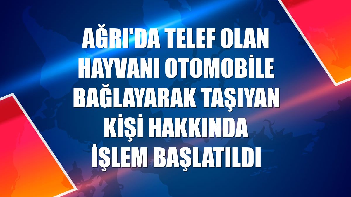 Ağrı'da telef olan hayvanı otomobile bağlayarak taşıyan kişi hakkında işlem başlatıldı