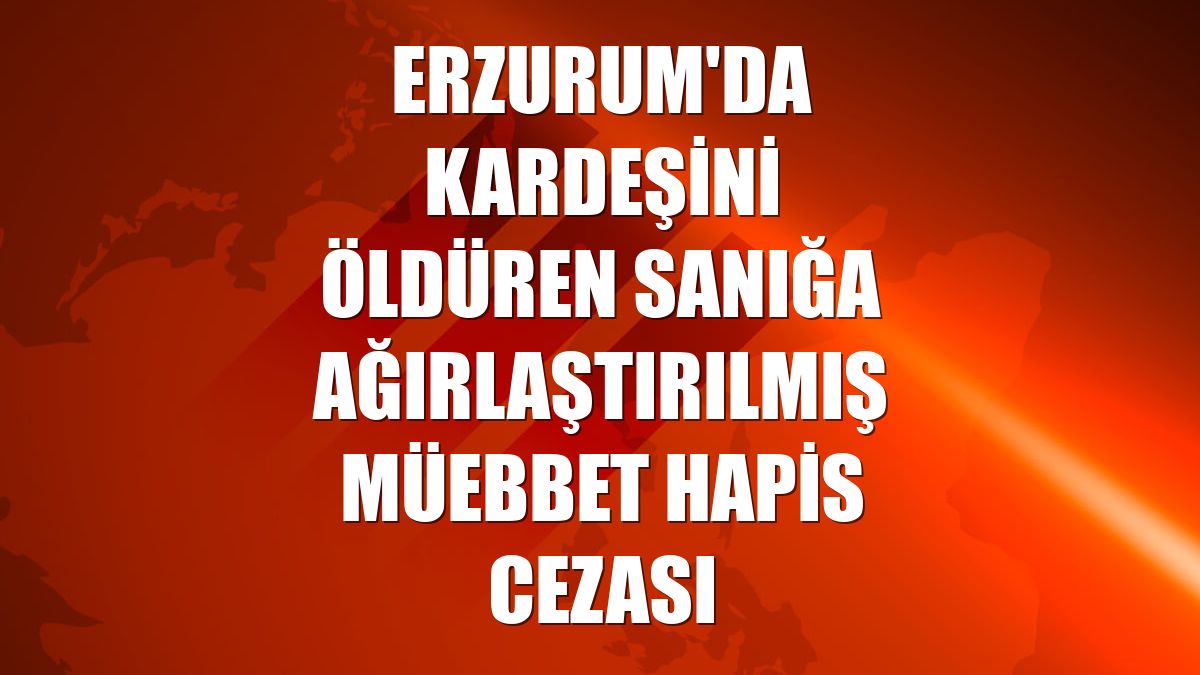 Erzurum'da kardeşini öldüren sanığa ağırlaştırılmış müebbet hapis cezası