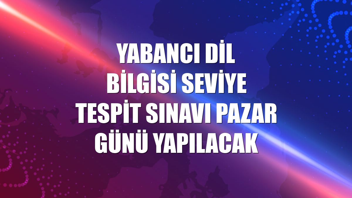 Yabancı Dil Bilgisi Seviye Tespit Sınavı pazar günü yapılacak