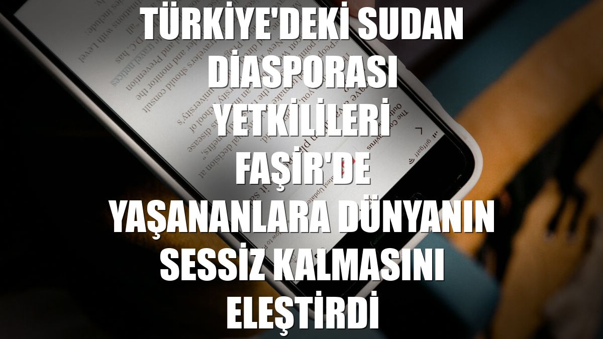 Türkiye'deki Sudan diasporası yetkilileri Faşir'de yaşananlara dünyanın sessiz kalmasını eleştirdi