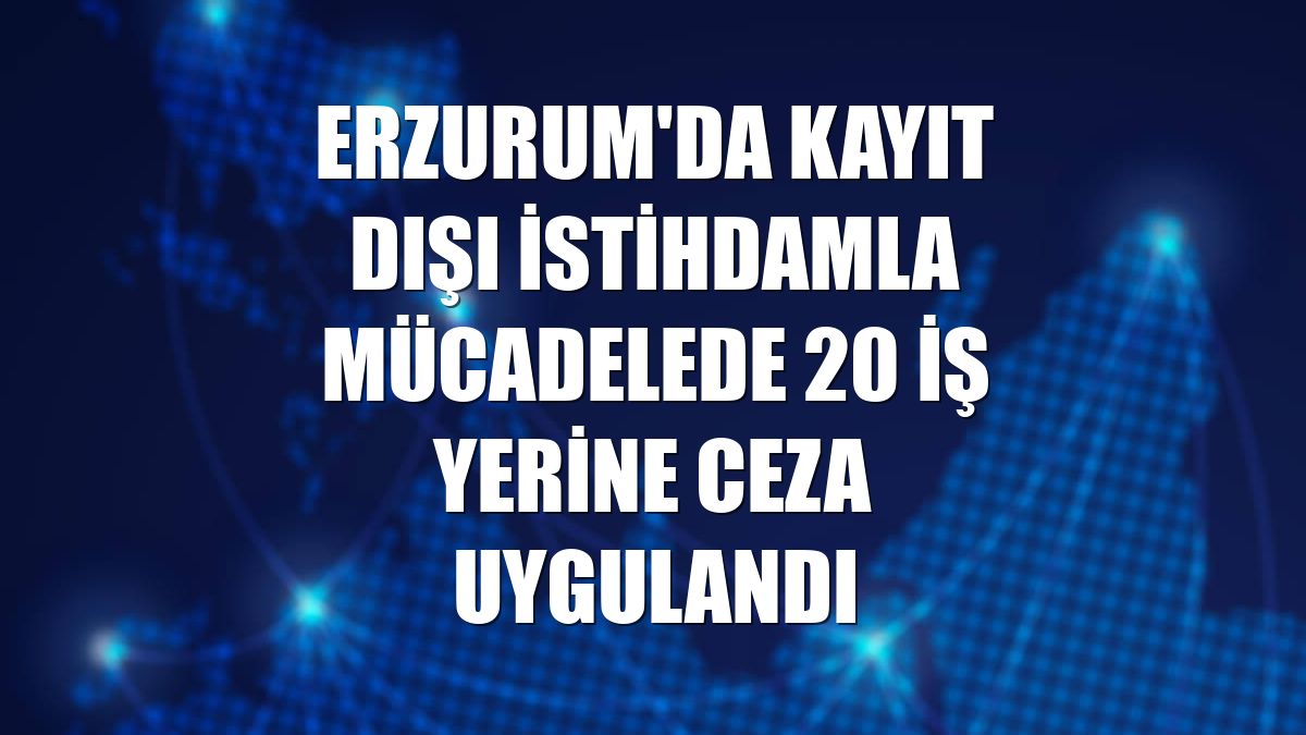 Erzurum'da kayıt dışı istihdamla mücadelede 20 iş yerine ceza uygulandı