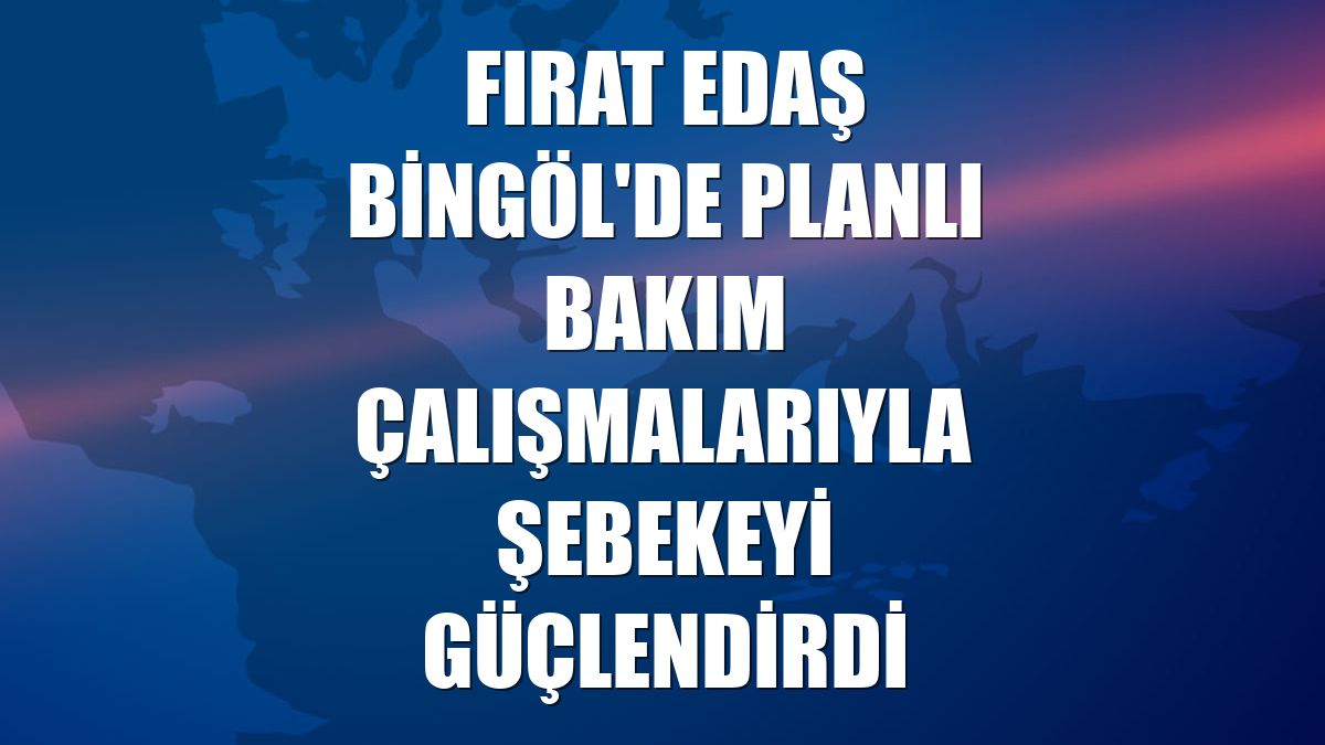 Fırat EDAŞ Bingöl'de planlı bakım çalışmalarıyla şebekeyi güçlendirdi