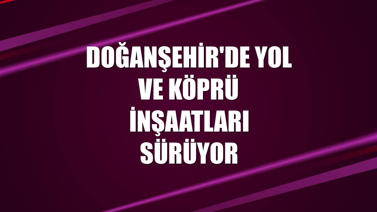Doğanşehir'de yol ve köprü inşaatları sürüyor