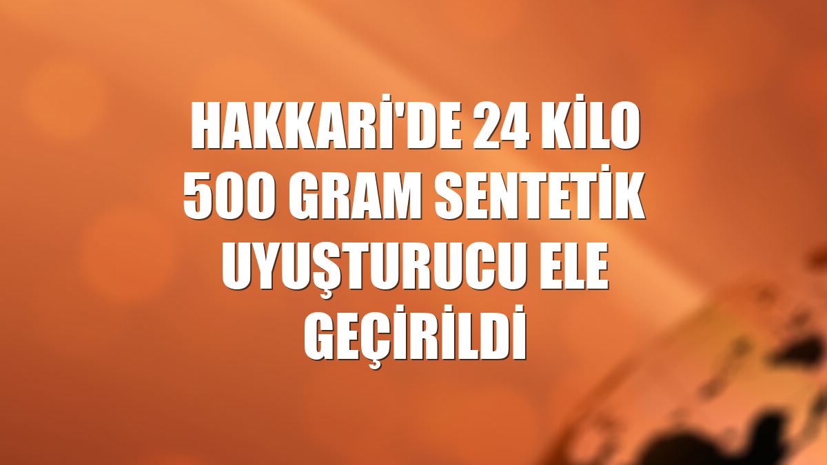 Hakkari'de 24 kilo 500 gram sentetik uyuşturucu ele geçirildi