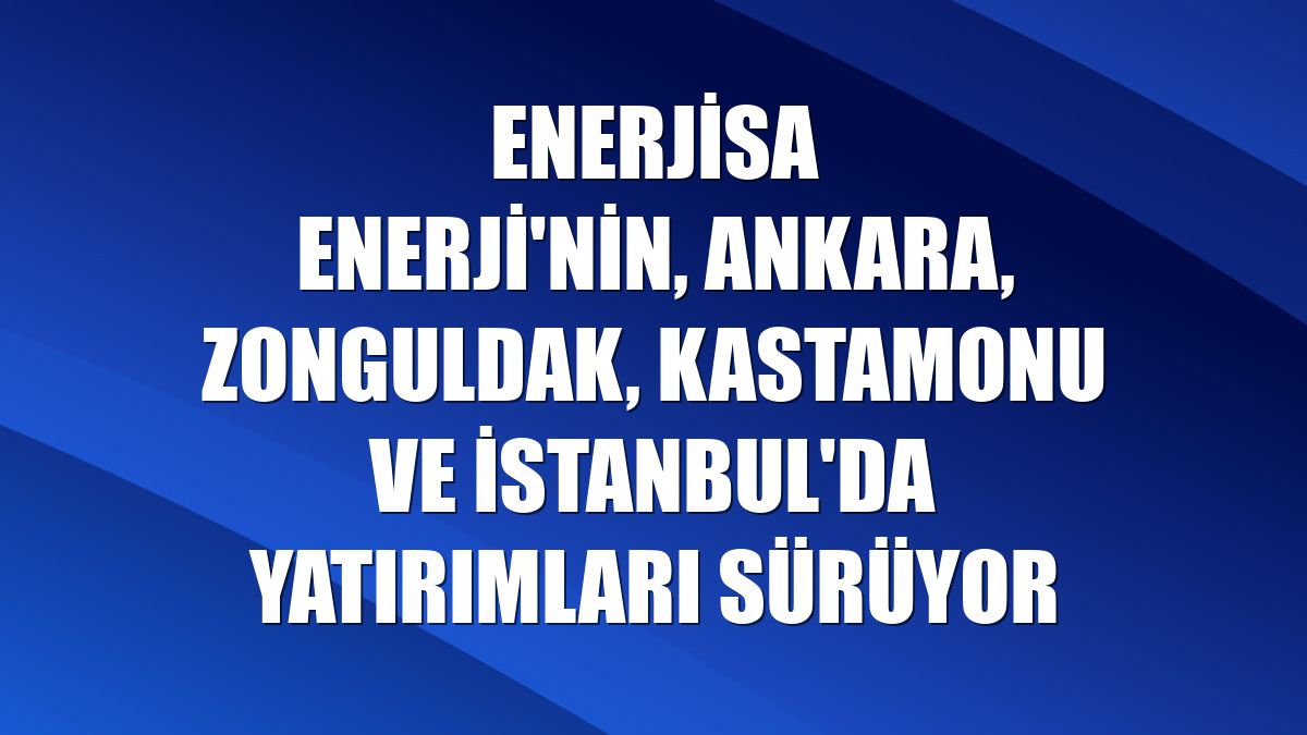 Enerjisa Enerji'nin, Ankara, Zonguldak, Kastamonu ve İstanbul'da yatırımları sürüyor