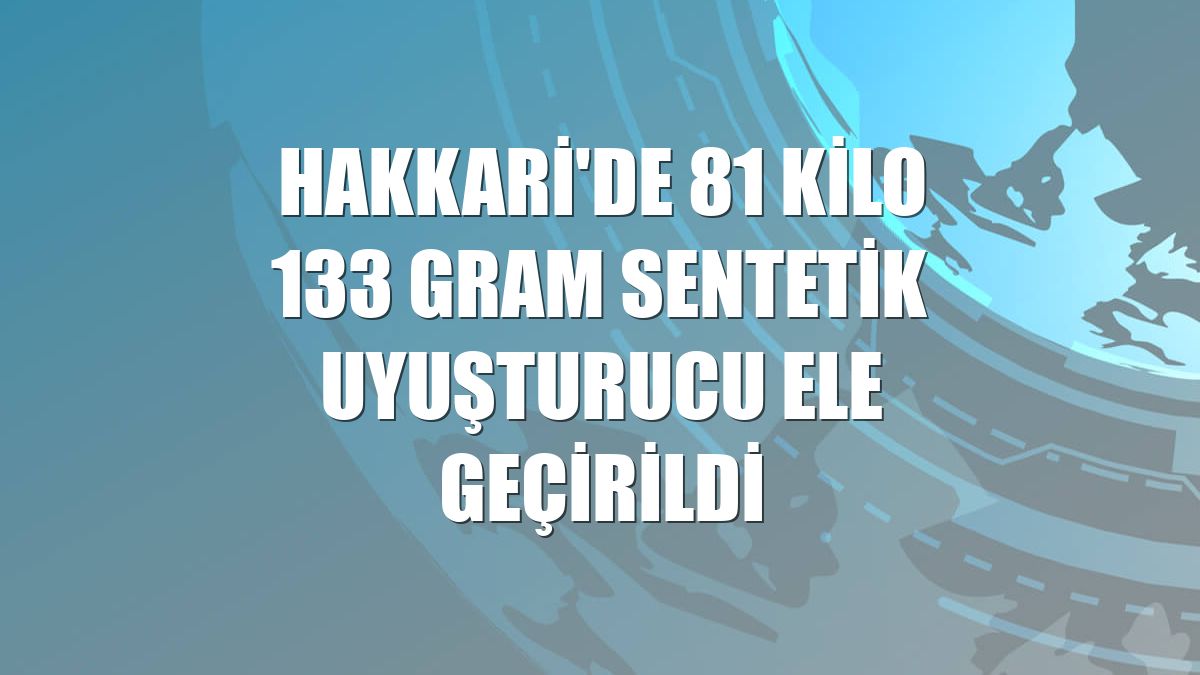 Hakkari'de 81 kilo 133 gram sentetik uyuşturucu ele geçirildi