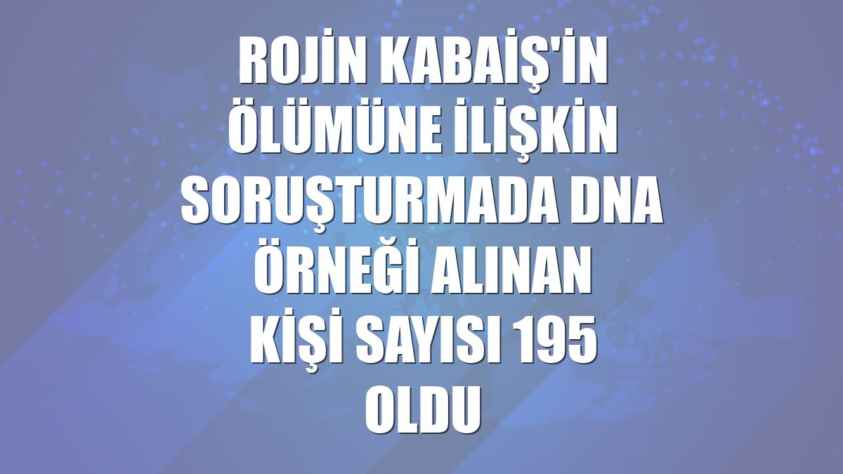 Rojin Kabaiş'in ölümüne ilişkin soruşturmada DNA örneği alınan kişi sayısı 195 oldu