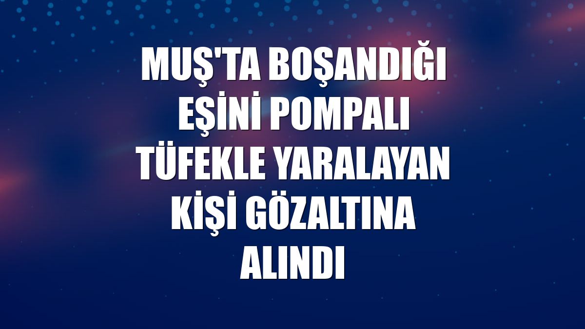 Muş'ta boşandığı eşini pompalı tüfekle yaralayan kişi gözaltına alındı