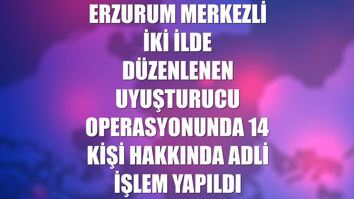 Erzurum merkezli iki ilde düzenlenen uyuşturucu operasyonunda 14 kişi hakkında adli işlem yapıldı