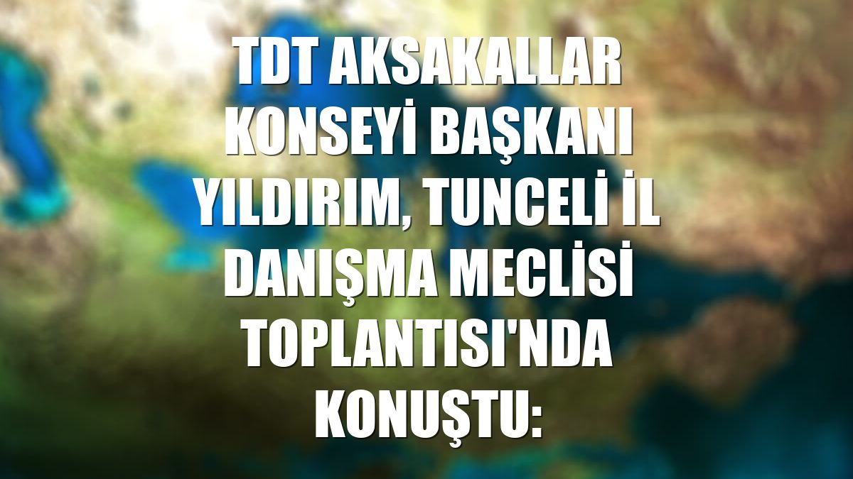 TDT Aksakallar Konseyi Başkanı Yıldırım, Tunceli İl Danışma Meclisi Toplantısı'nda konuştu: