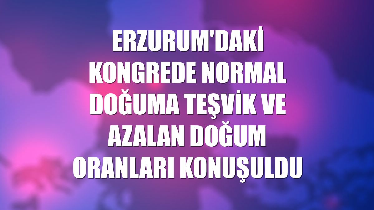Erzurum'daki kongrede normal doğuma teşvik ve azalan doğum oranları konuşuldu