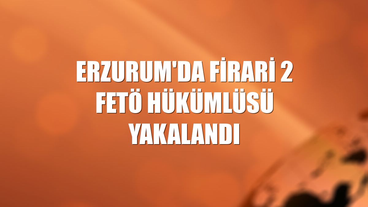 Erzurum'da firari 2 FETÖ hükümlüsü yakalandı