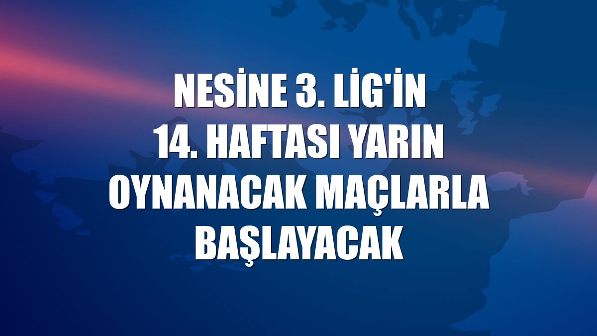 Nesine 3. Lig'in 14. haftası yarın oynanacak maçlarla başlayacak