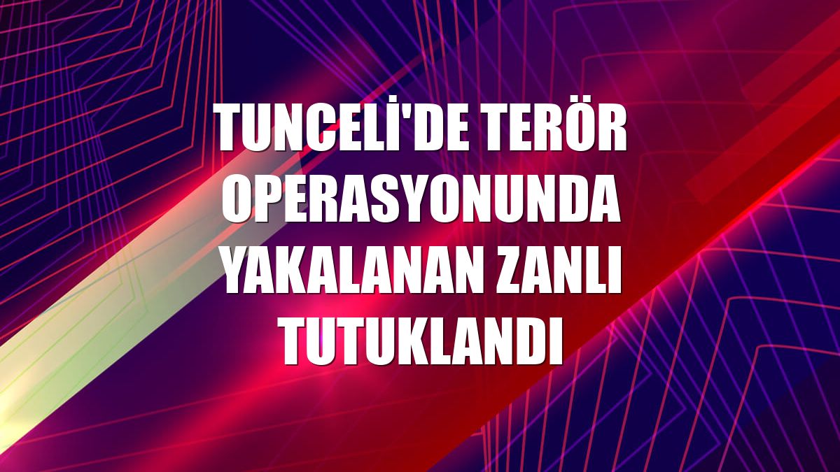 Tunceli'de terör operasyonunda yakalanan zanlı tutuklandı