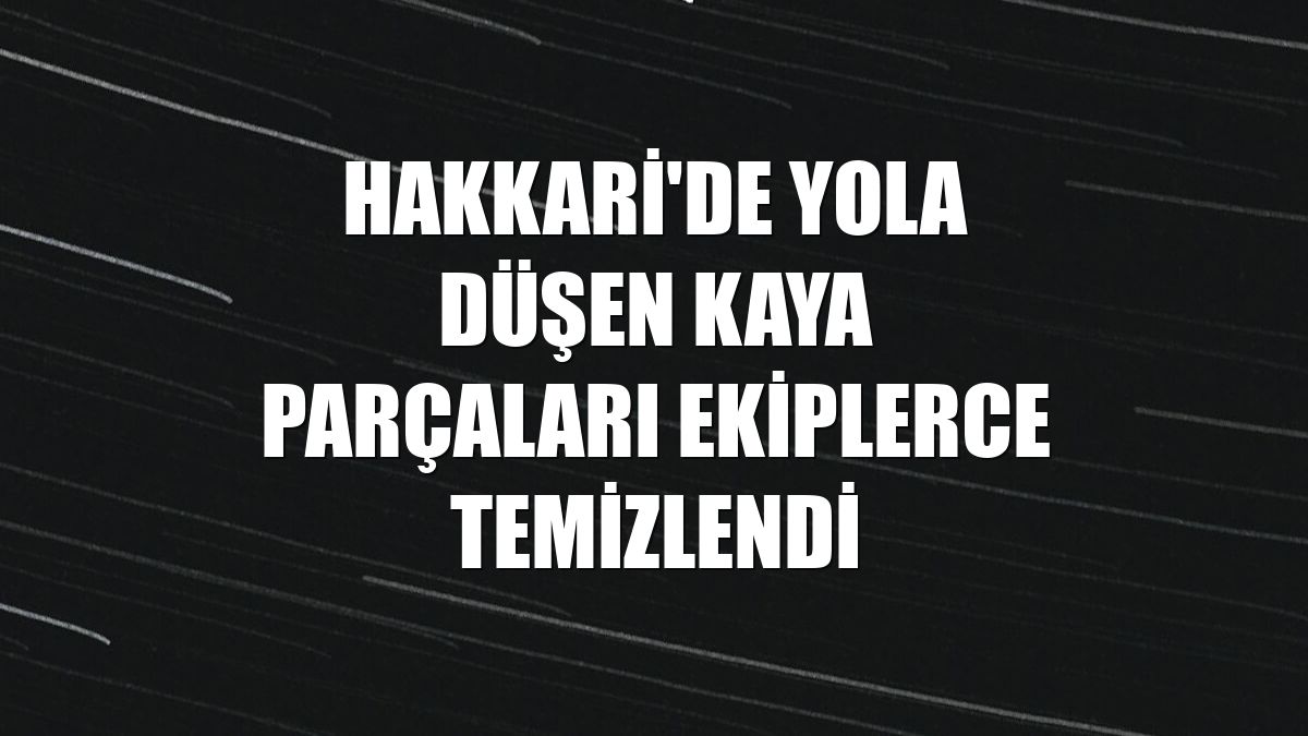 Hakkari'de yola düşen kaya parçaları ekiplerce temizlendi