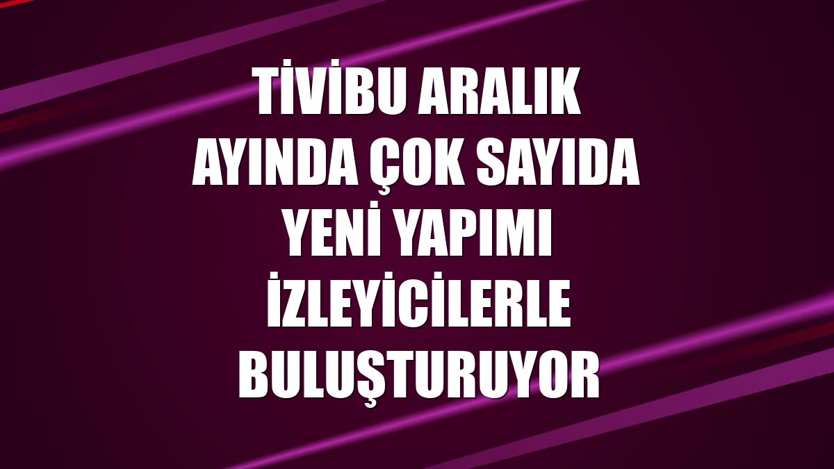 Tivibu aralık ayında çok sayıda yeni yapımı izleyicilerle buluşturuyor