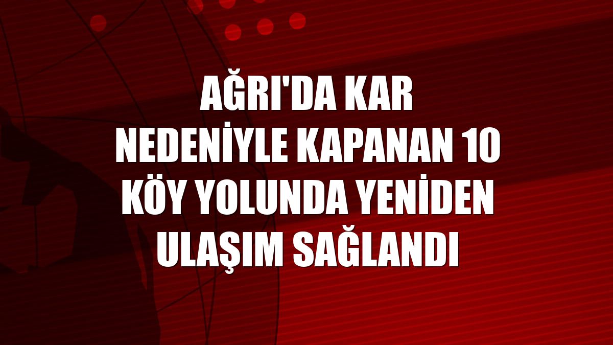 Ağrı'da kar nedeniyle kapanan 10 köy yolunda yeniden ulaşım sağlandı