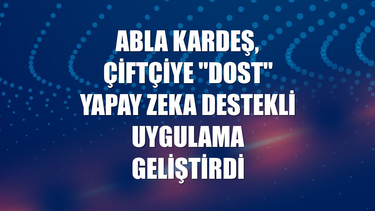 Abla kardeş, çiftçiye "dost" yapay zeka destekli uygulama geliştirdi