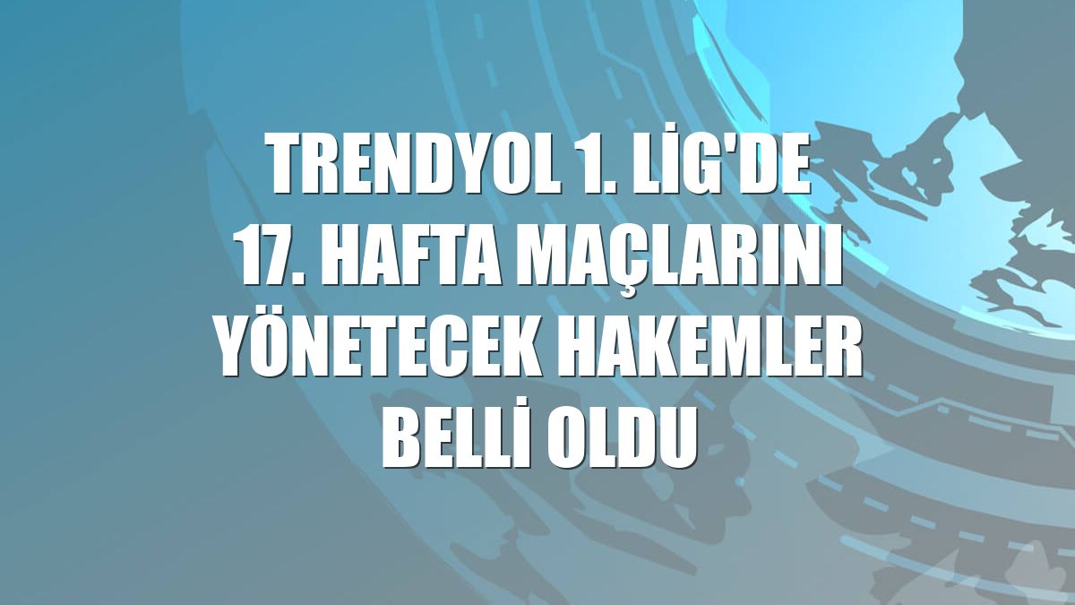 Trendyol 1. Lig'de 17. hafta maçlarını yönetecek hakemler belli oldu