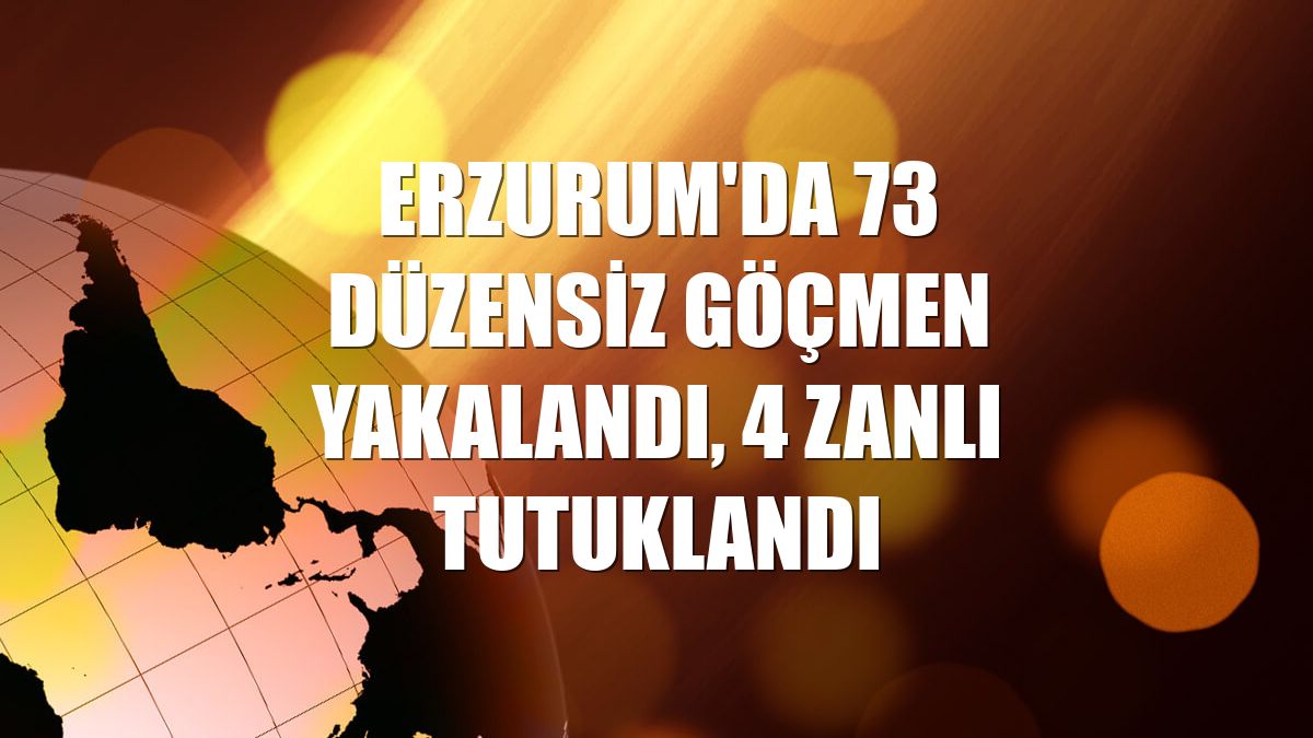 Erzurum'da 73 düzensiz göçmen yakalandı, 4 zanlı tutuklandı