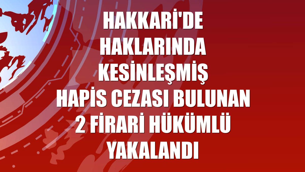 Hakkari'de haklarında kesinleşmiş hapis cezası bulunan 2 firari hükümlü yakalandı
